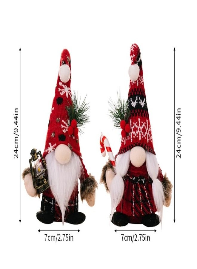 HEPOVER Christmas Gnome Decoration Plush with Gingerbread Pinecone Ponytail，Nordic Handmade Xmas Scandinavian Tomte，Resin Tree Centerpieces for Desk Shelf Fireplace Winter Holiday Christmas Decor - Image 3